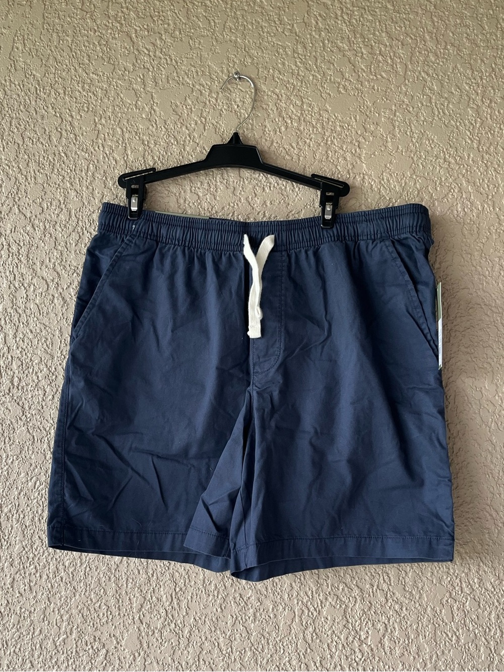 Goodfellow & Co Navy Blue Swim Board Shorts with White Drawstring